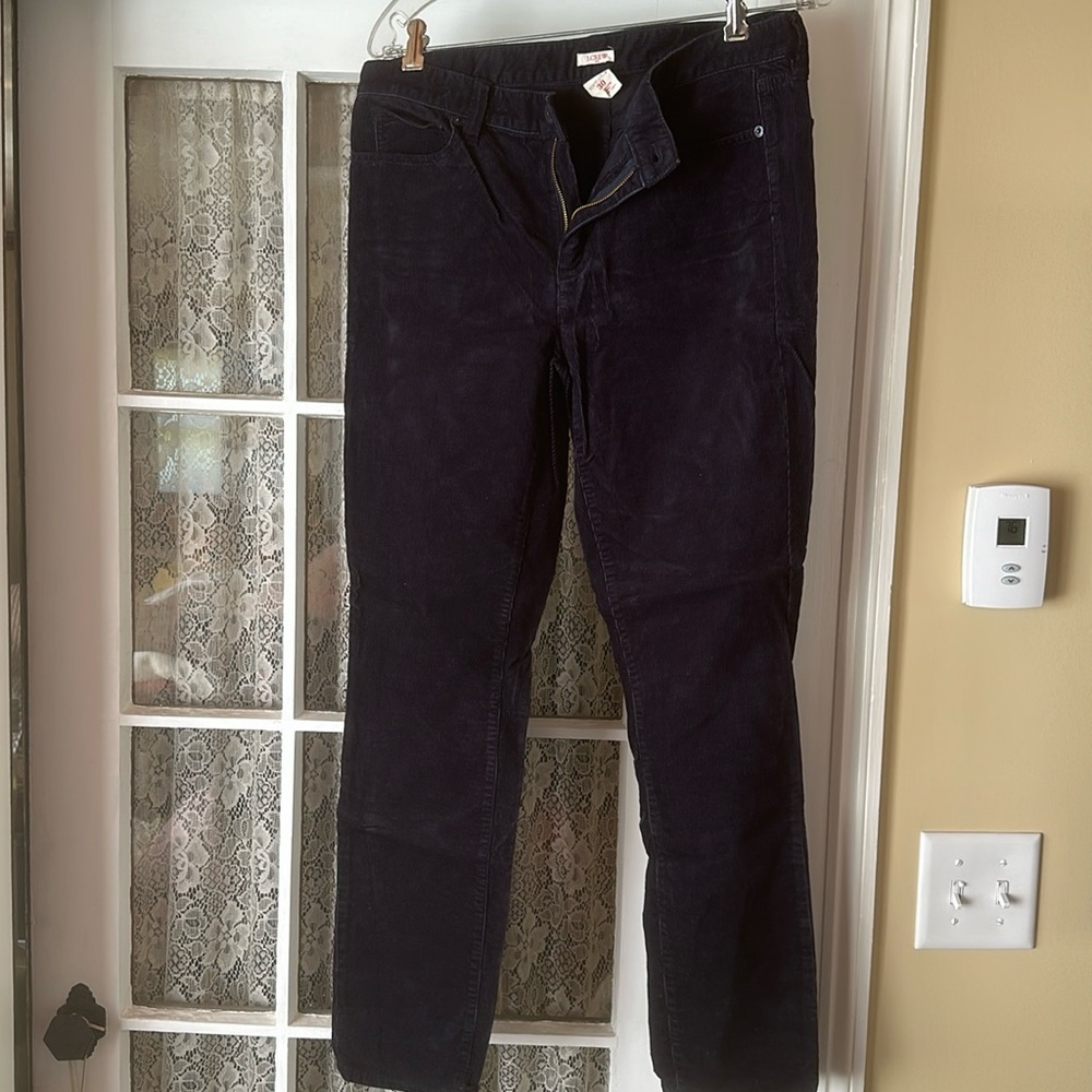 J Crew navy toothpick corduroy pants. Size 30